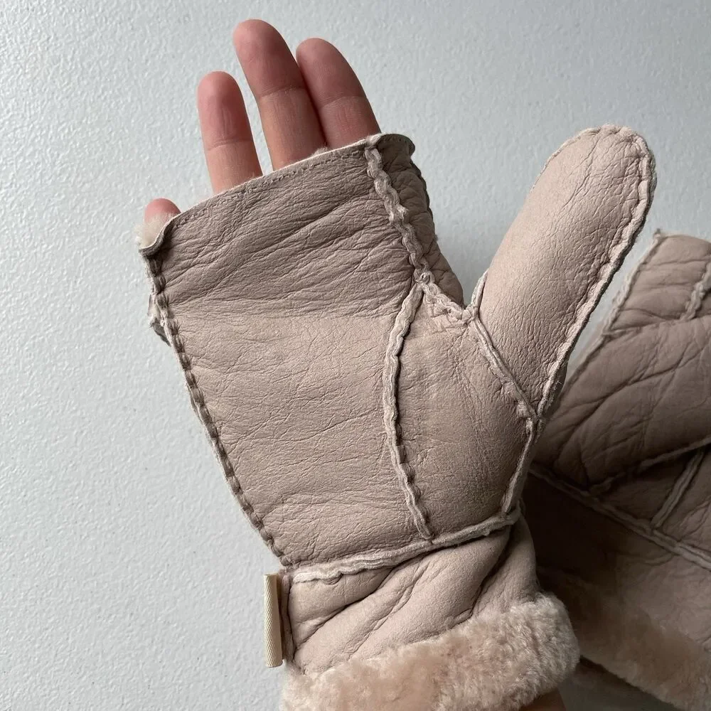 Warm Paws Winter Mittens Gloves Tan Cream Warm Women's Size S/M
